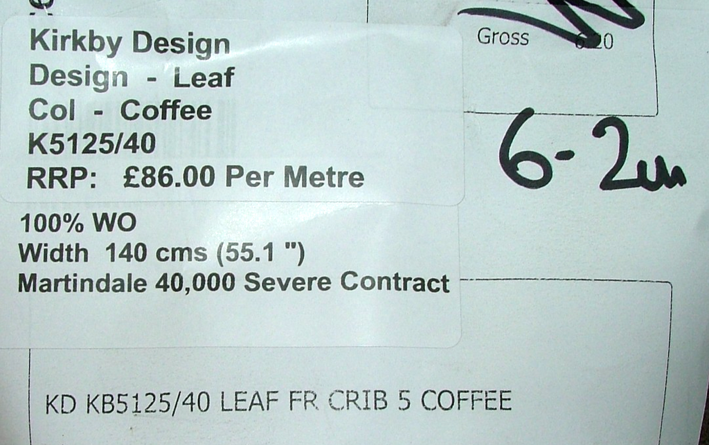 100% Wool Upholstery Fabric Romo Coffee Brown Flame Retardant - 6.2  Metre Roll9