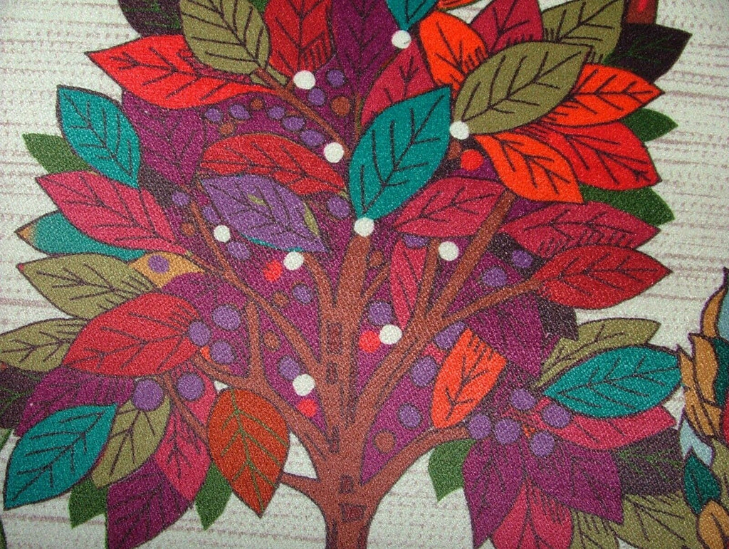 Foliage Fall Tree  Mulberry Velvet Designer Fabric Curtain Upholstery Cushion