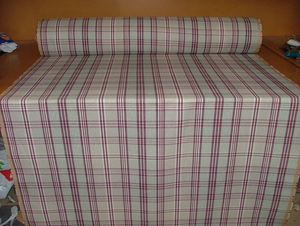 Blair Mulberry Wool Effect Thick Tartan Upholstery Cushion Curtain Fabric