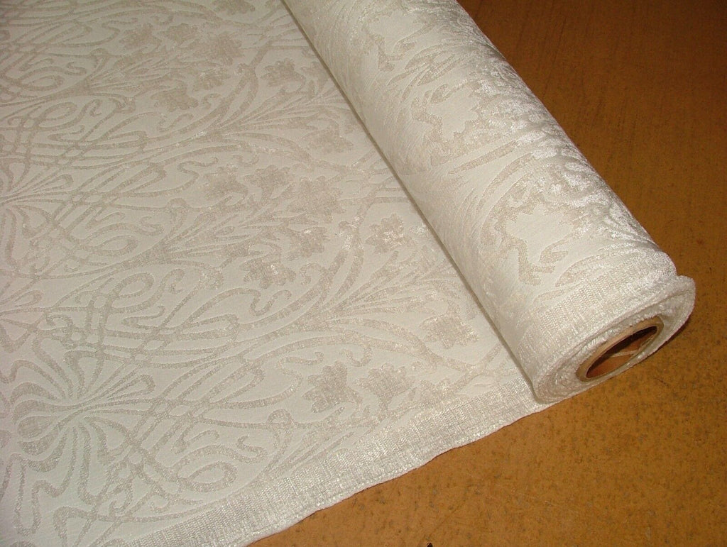 Art Nouveau Ivory Thick Chenille Fabric Curtain Upholstery Cushion Roman Blinds