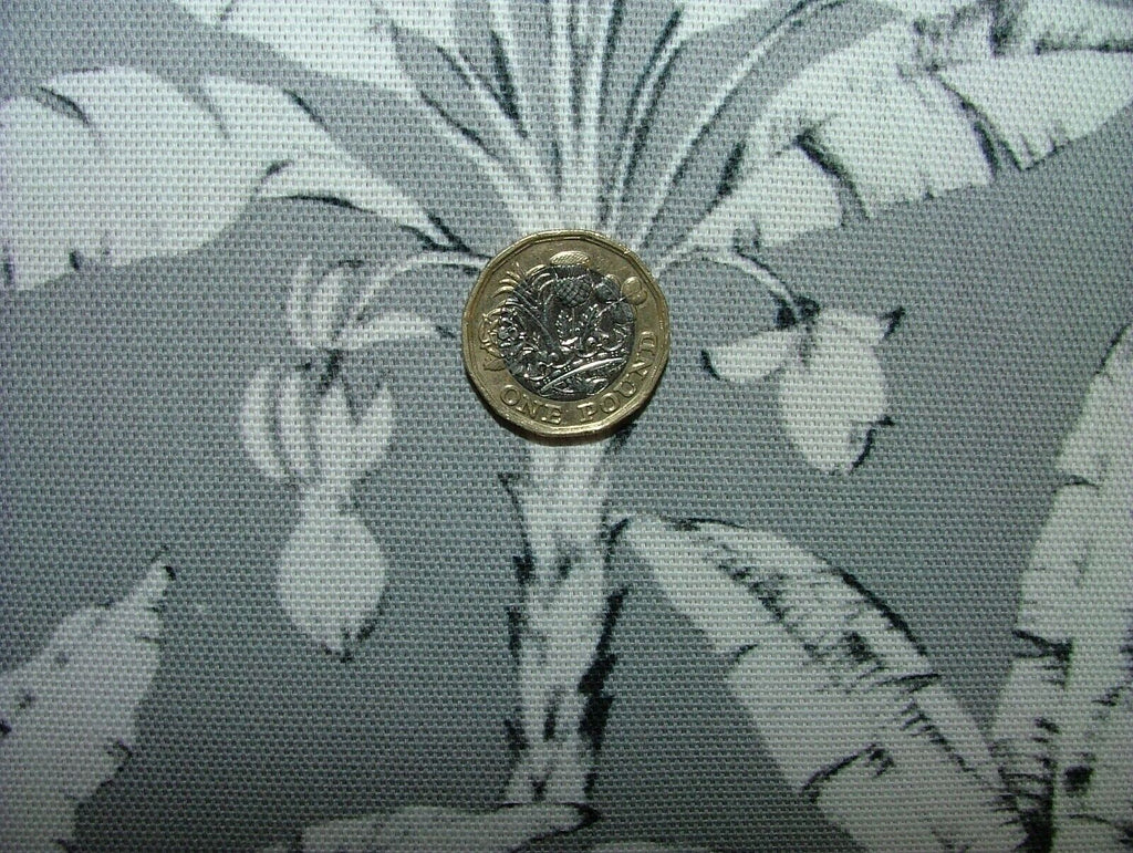 2.5 Metres iLiv Palm House Pewter Grey Cotton Fabric Cushion Curtain Upholstery