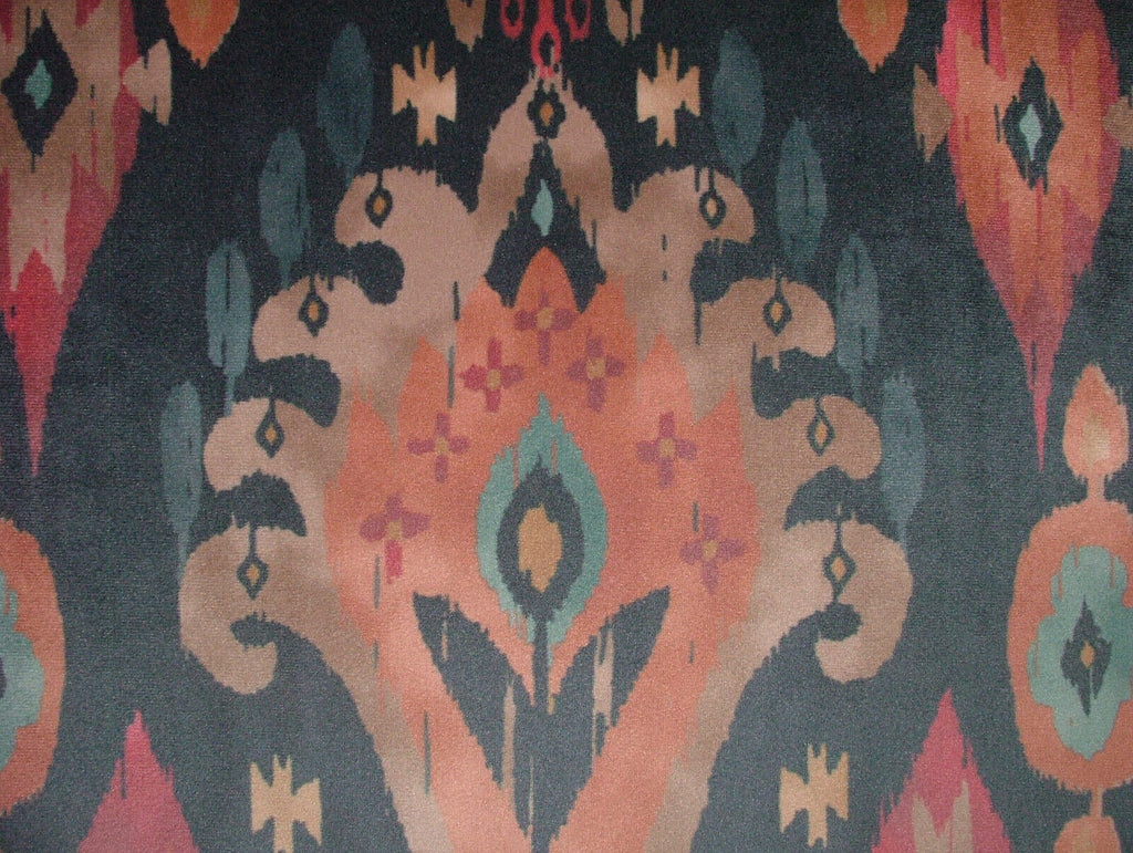 2.8 Metres iLiv Kasbah Ink Ikat Soft Velvet Fabric Cushion Curtain Upholstery