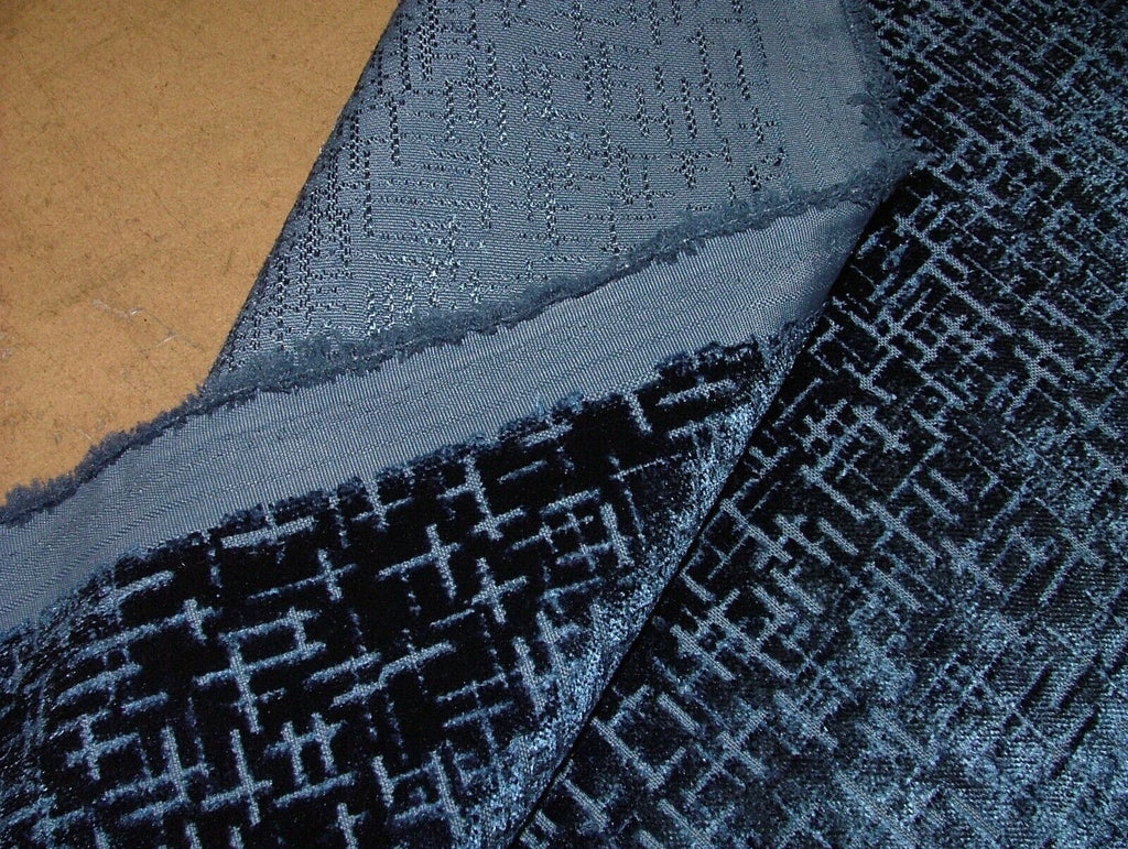 15 Metre Sapphire Blue Velvet Upholstery Cushion Curtain Fabric RRP £900.00