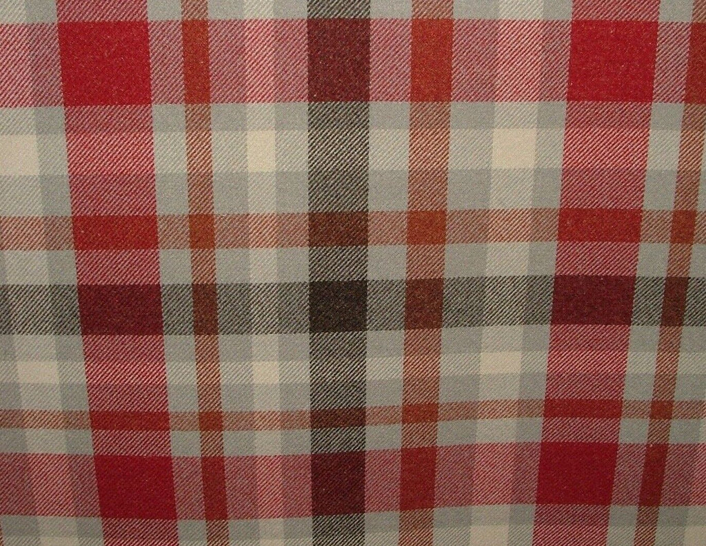 Tobermory Rosso Wool Effect Thick Tartan Upholstery Curtain Cushion Fabric