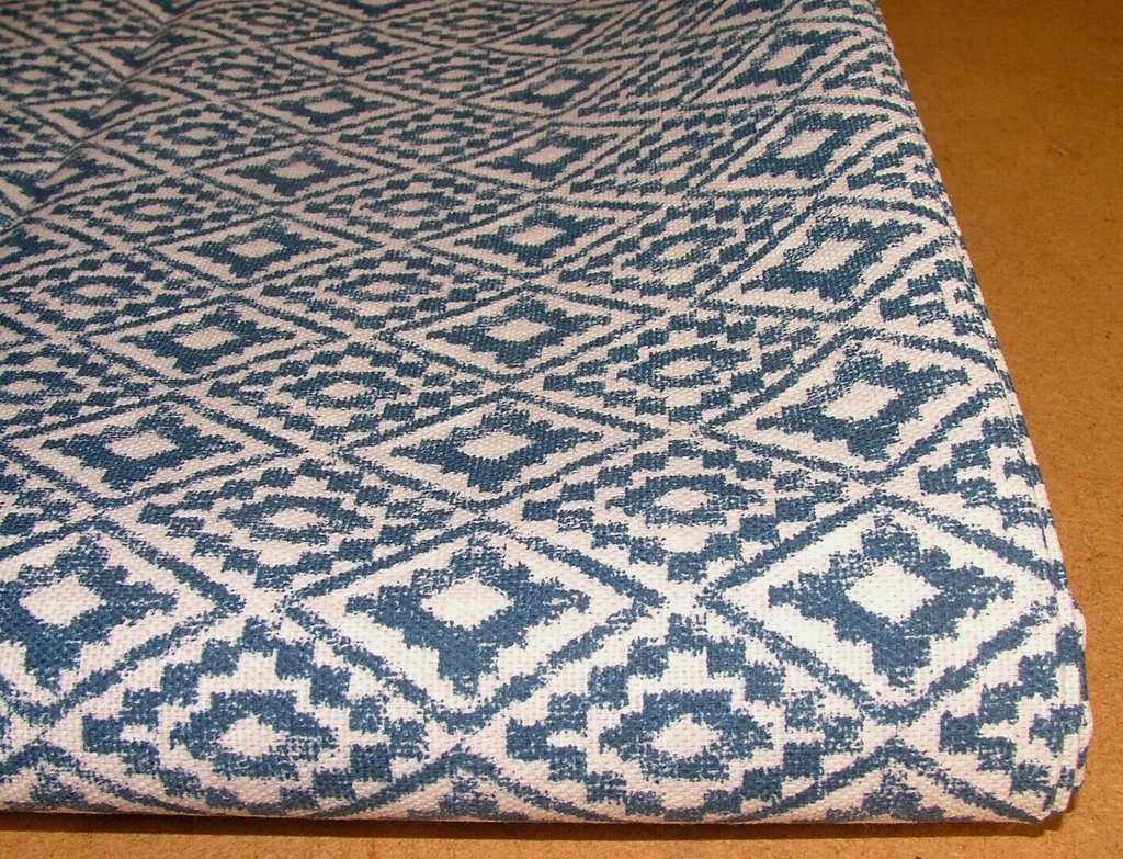 2.6 Metres iLiv Aztec Indigo Blue Woven Cotton Fabric Cushion Curtain