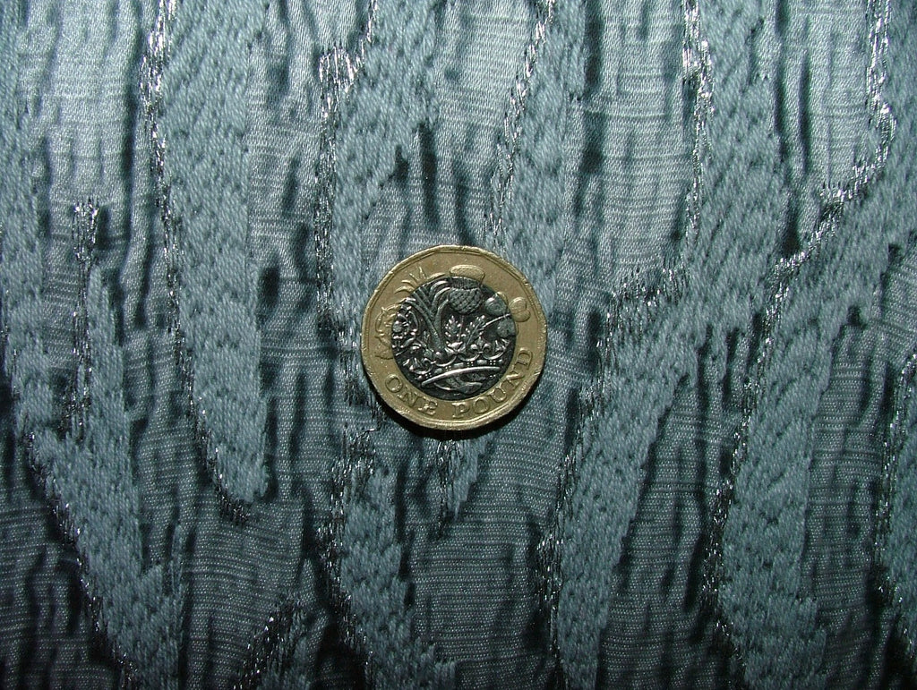 Oasis Blue Jacquard Fabric Curtain Upholstery Cushion Multi Use - 20 Metres3