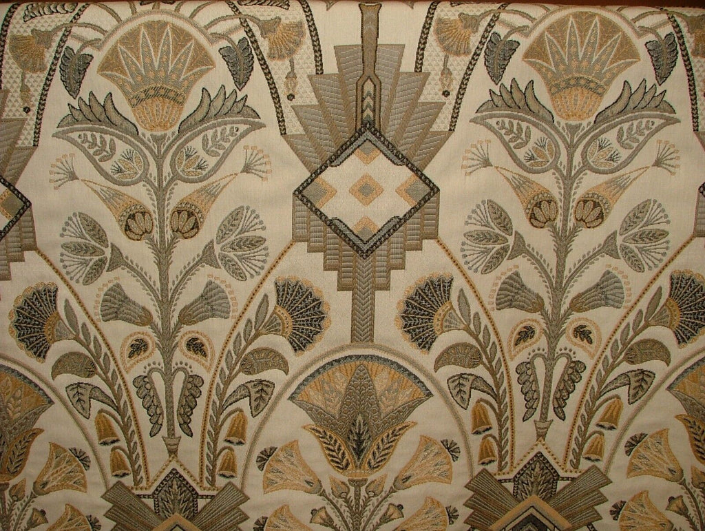 Art Deco Madison Soft Gold  Woven Jacquard Curtain Upholstery Cushion Fabric