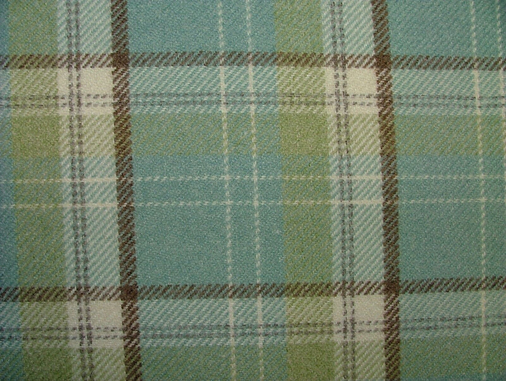 8 Metres Cornflower Blue Wool Effect Thick Tartan Upholstery Curtain Fabric