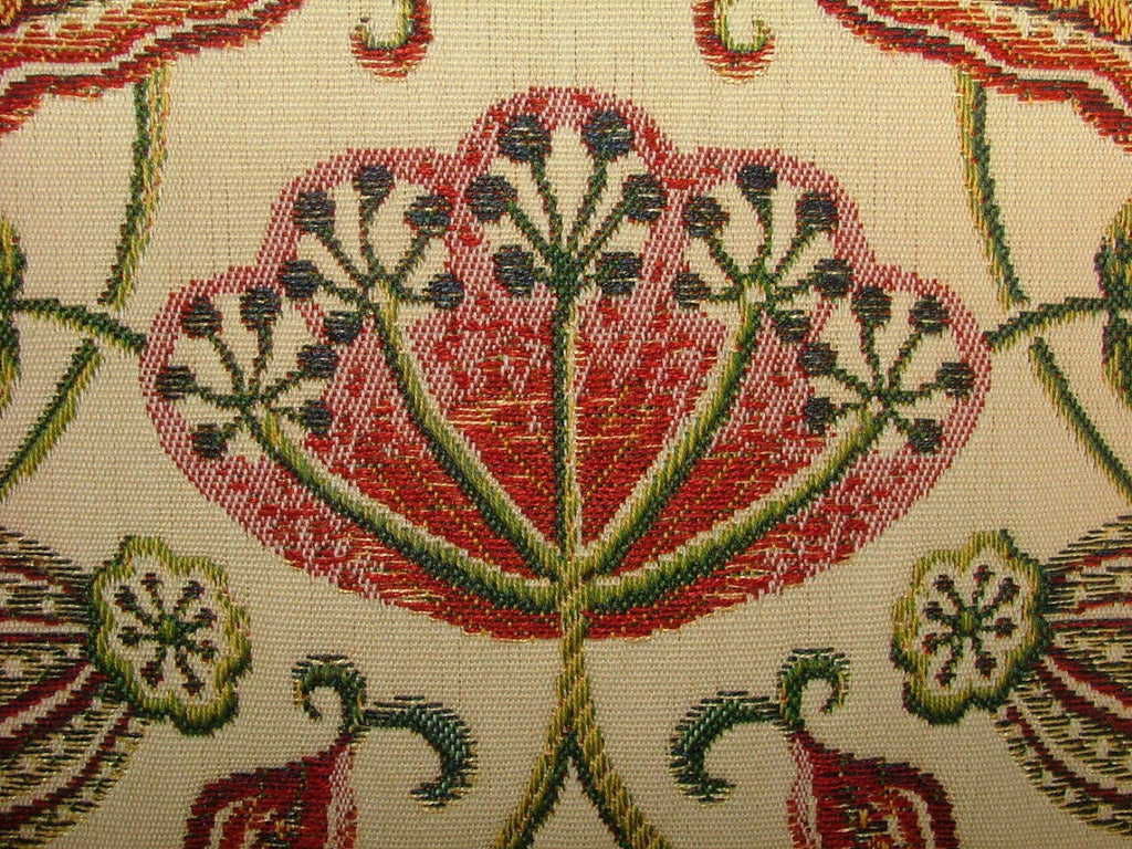 Arts And Crafts Coxhall Ruby Jacquard Curtain Upholstery Cushion Use Fabric