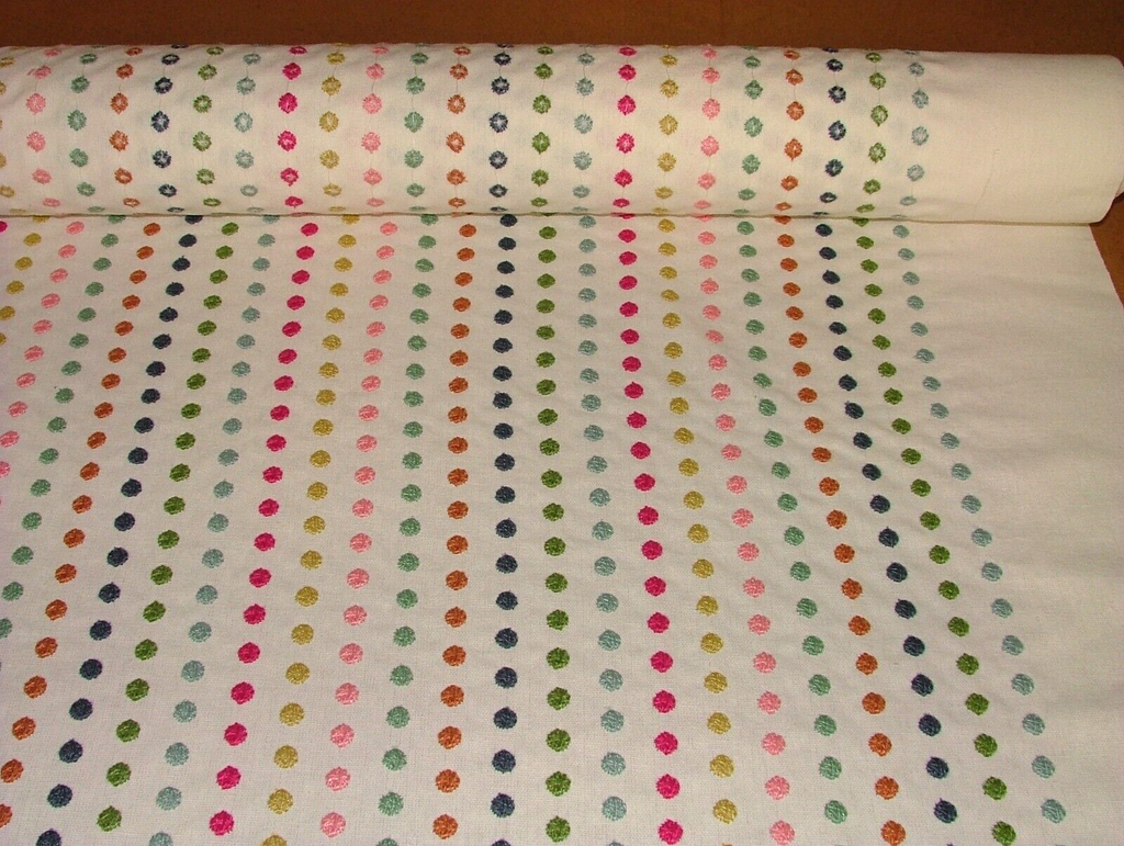 4.2 Mt Romo Dotty Tutti Frutti Embroidered Fabric Upholstery Curtain RRP £533.40