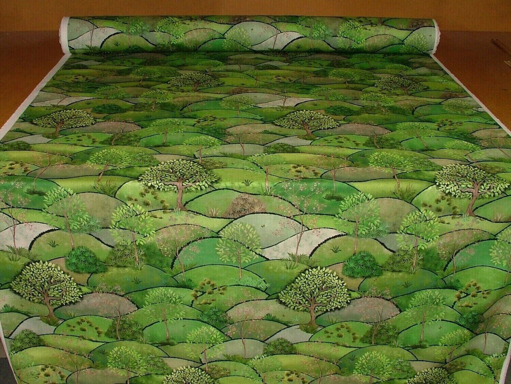 Spring Meadow Tree Cotton Fabric Curtain Upholstery Cushion Blanket Throws Use