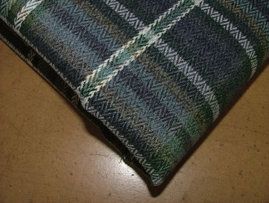 2.7 Metre Pitlochry Indigo Blue Tartan Flame Retardant Fabric Upholstery Cushion