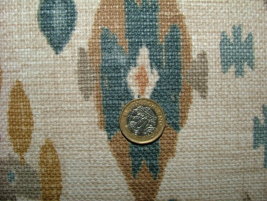 iLiv Boho Tan Ikat Linen Blend Cotton Curtain Upholstery Cushion Blind Fabric