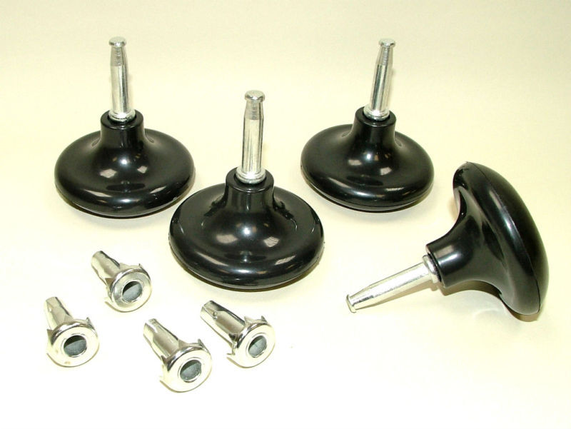 4 x Black Glides - Sofa Chair Furniture Upholstery Feet Castors Sliders