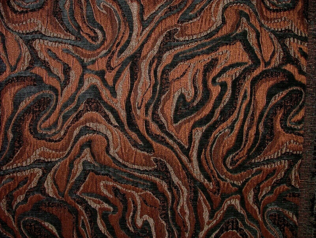 Oil Spill Copper Chenille Woven Jacquard Fabric Upholstery Cushion Curtain