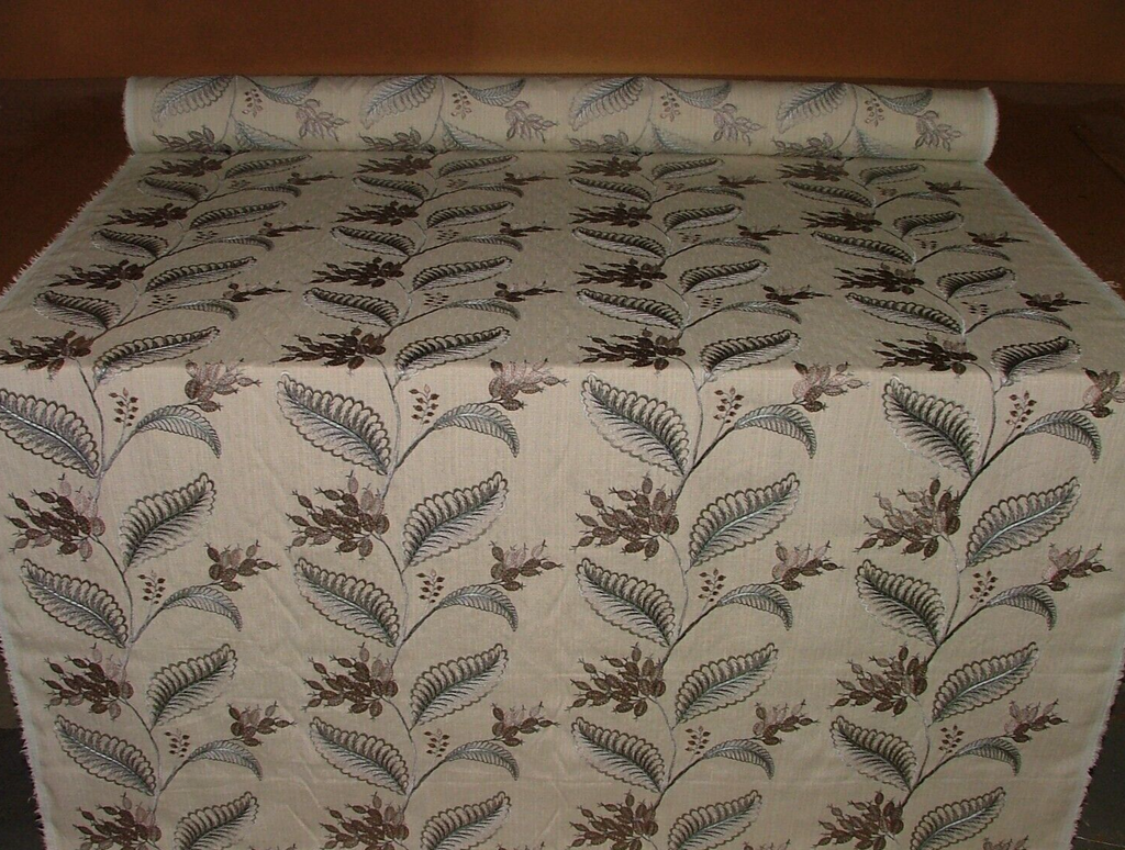 11 Metres Berryvine Dove Grey Embroidered Fabric Upholstery Curtain RRP £550.00