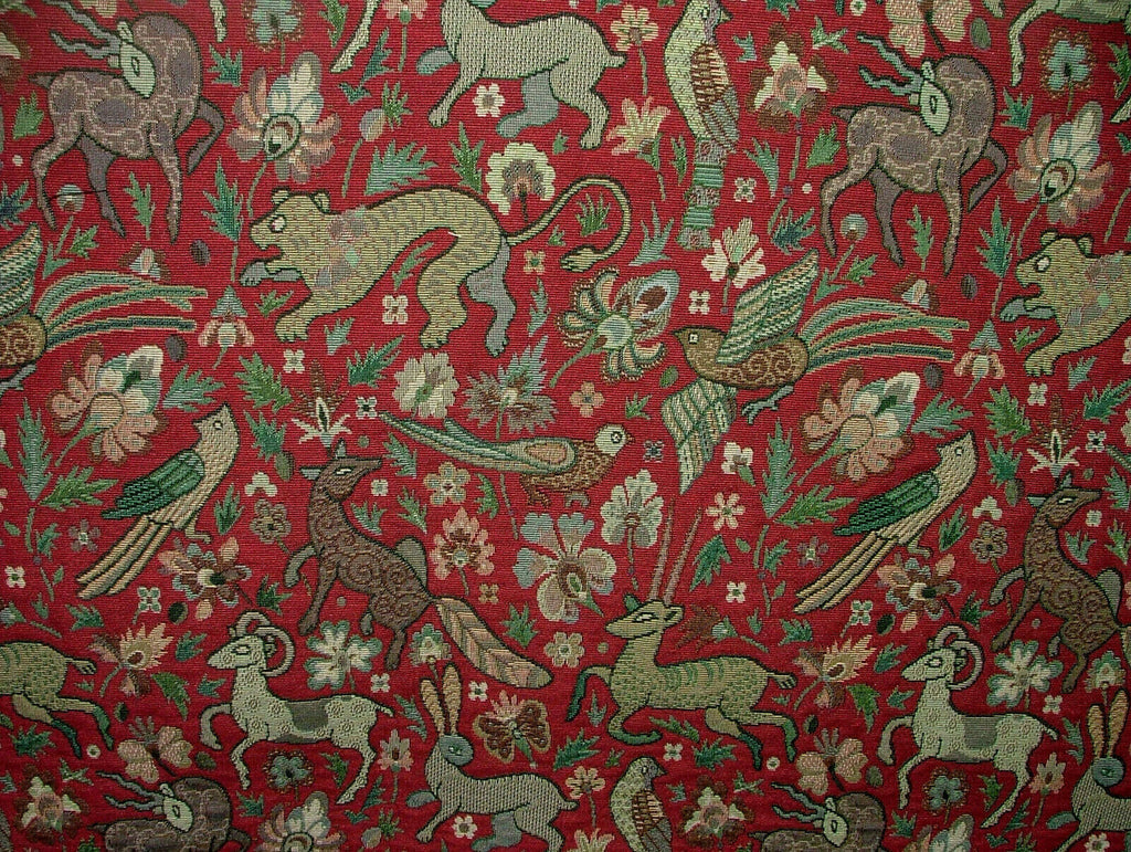 Tudor Forest Tapestry Vintage Fabric - Curtain Upholstery Cushions Table Runner