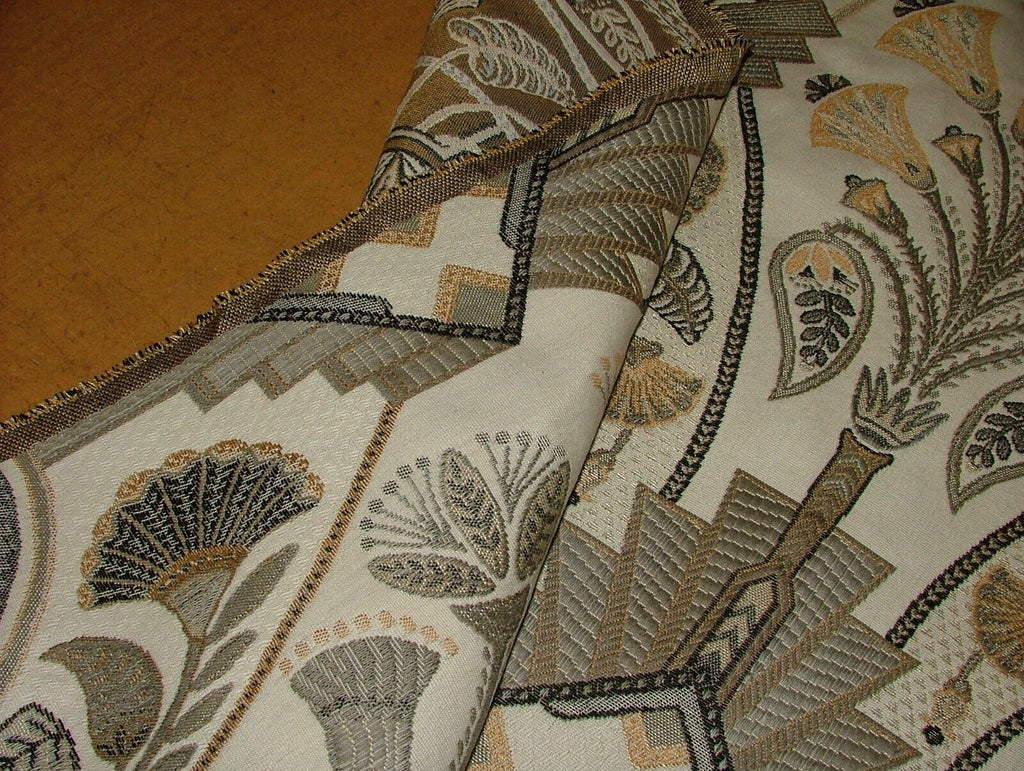 Art Deco Madison Soft Gold  Woven Jacquard Curtain Upholstery Cushion Fabric