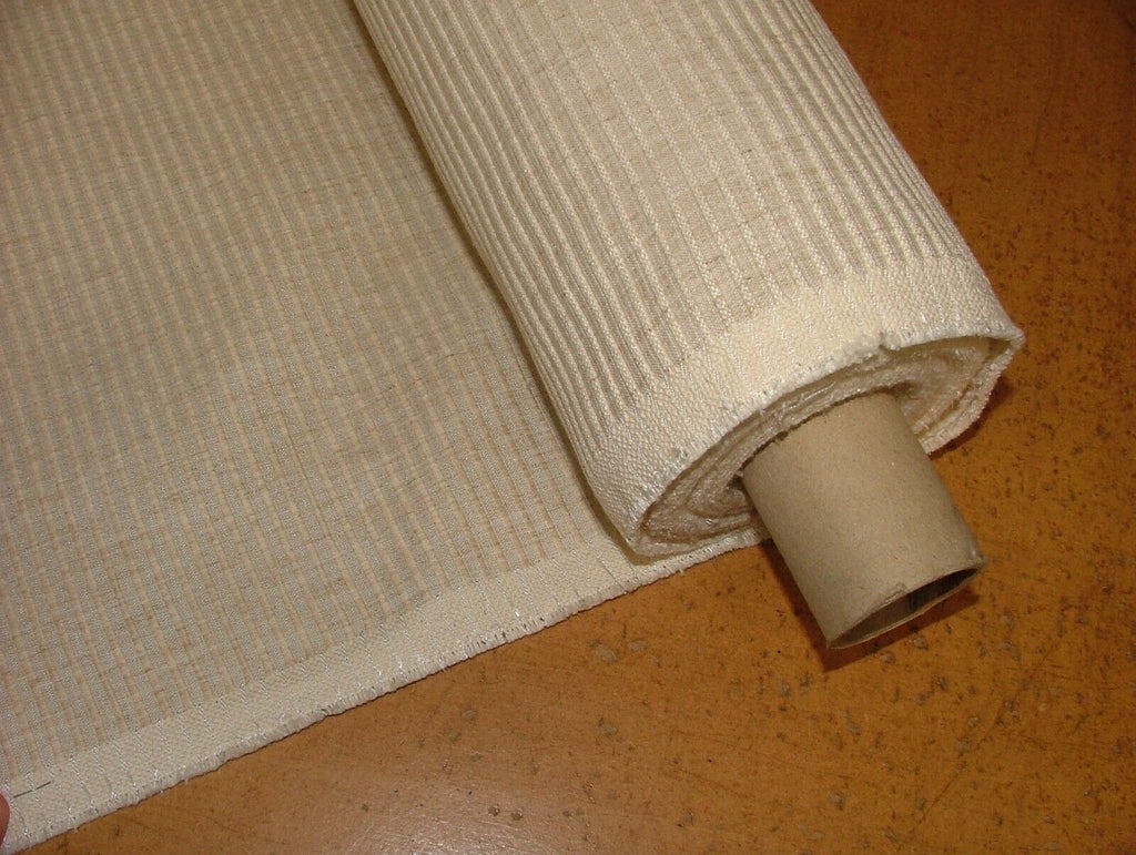 Romo Natural Beige Ribbed Linen Blend Fabric Upholstery Cushion Curtain