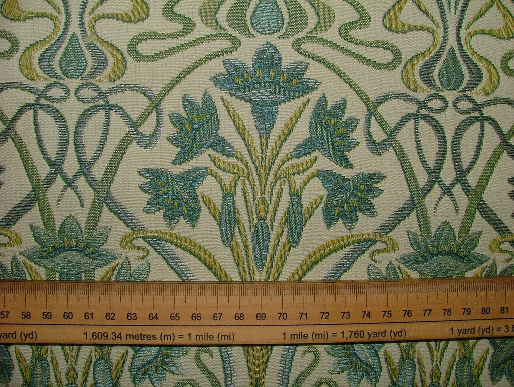 Art Nouveau Prussian Blue Thick Jacquard Curtain Upholstery Cushion Blind Fabric