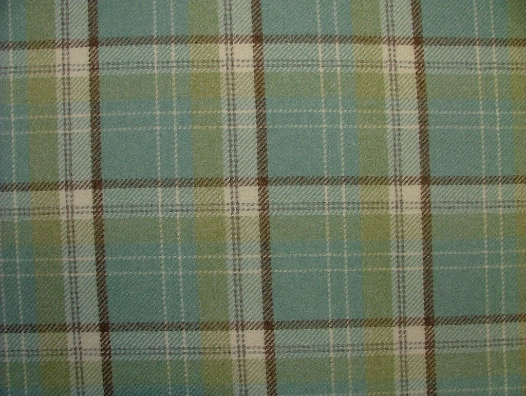 8 Metres Cornflower Blue Wool Effect Thick Tartan Upholstery Curtain Fabric