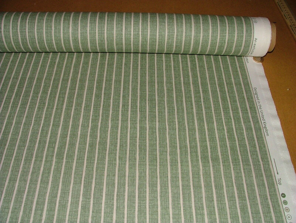 2.3 Metre iLiv Pencil Stripe Lichen Woven Cotton Fabric Cushion Curtain