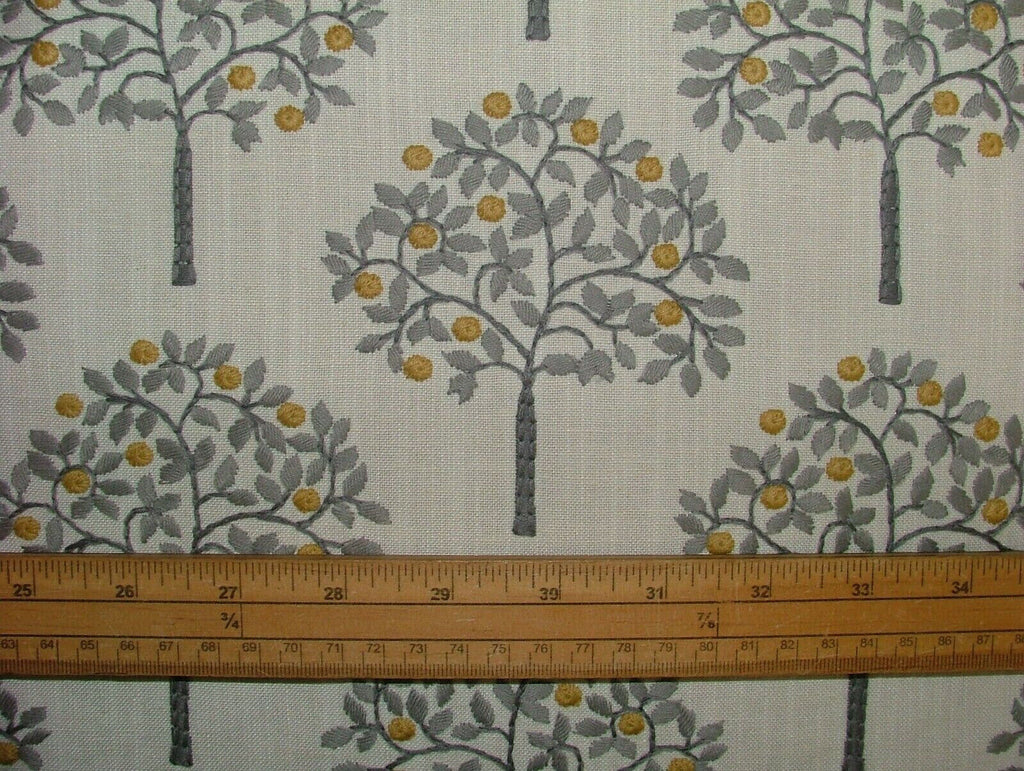 95cm Orange Grove Ochre Premium Embroidered Fabric Curtain Upholstery Cushion