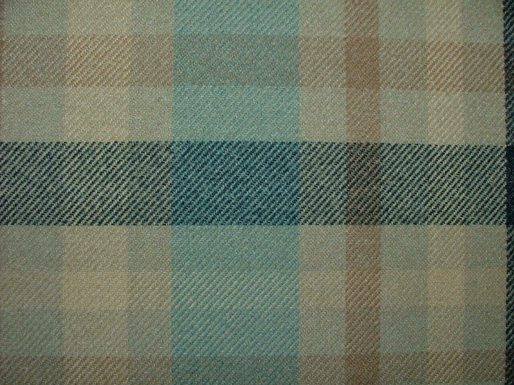 Tobermory Cornflower Wool Effect Thick Tartan Upholstery Curtain Cushion Fabric