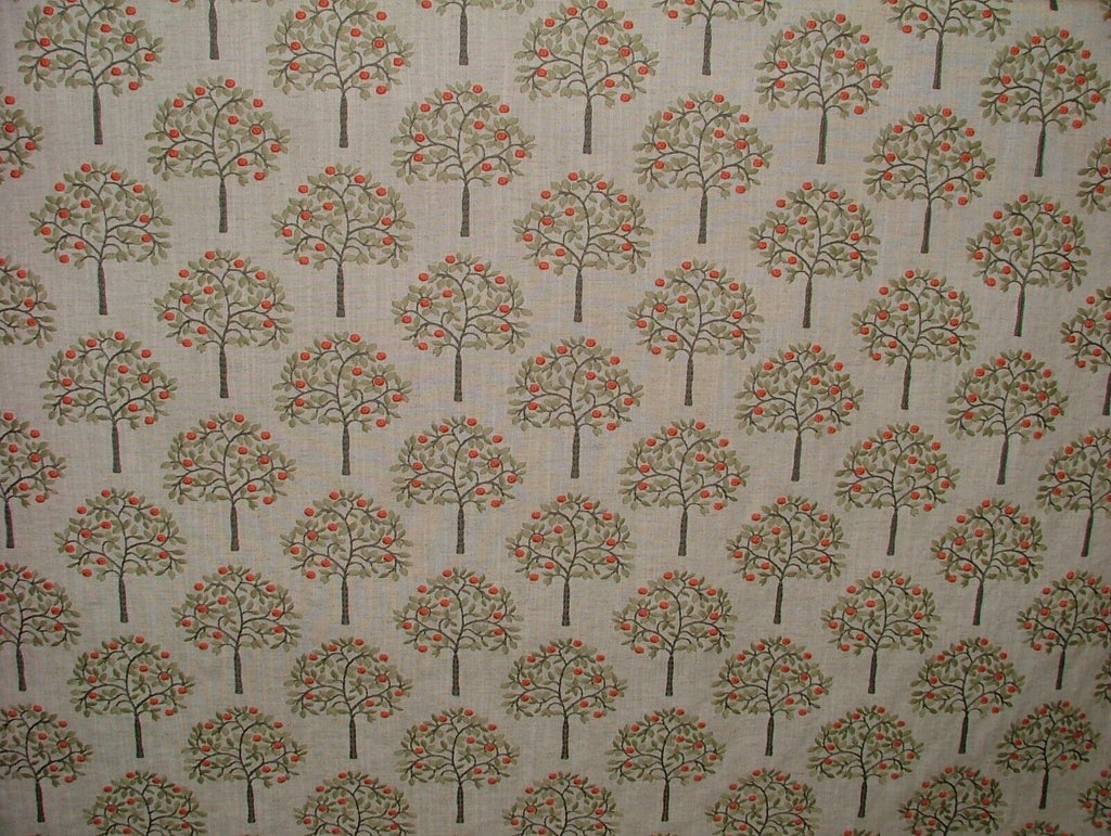 Orange Grove Spruce Embroidered Fabric Curtain Upholstery Cushion Roman Blinds