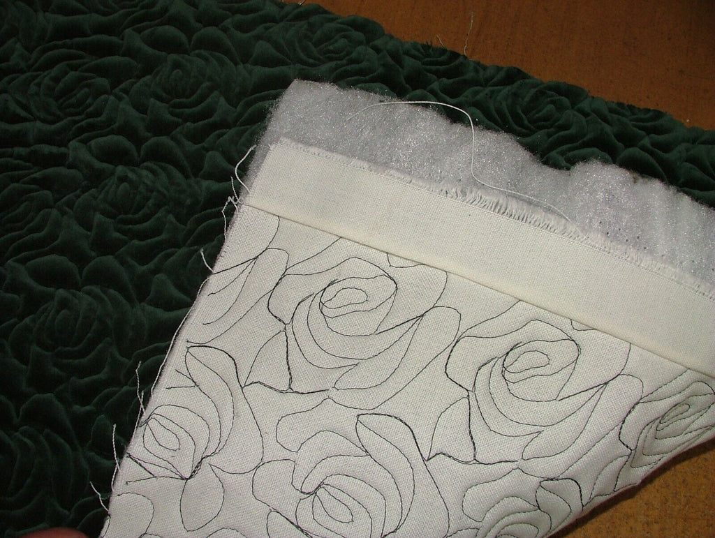 Romo Roses Reed Green Quilted Velvet Fabric Upholstery Cushion RRP £139.50