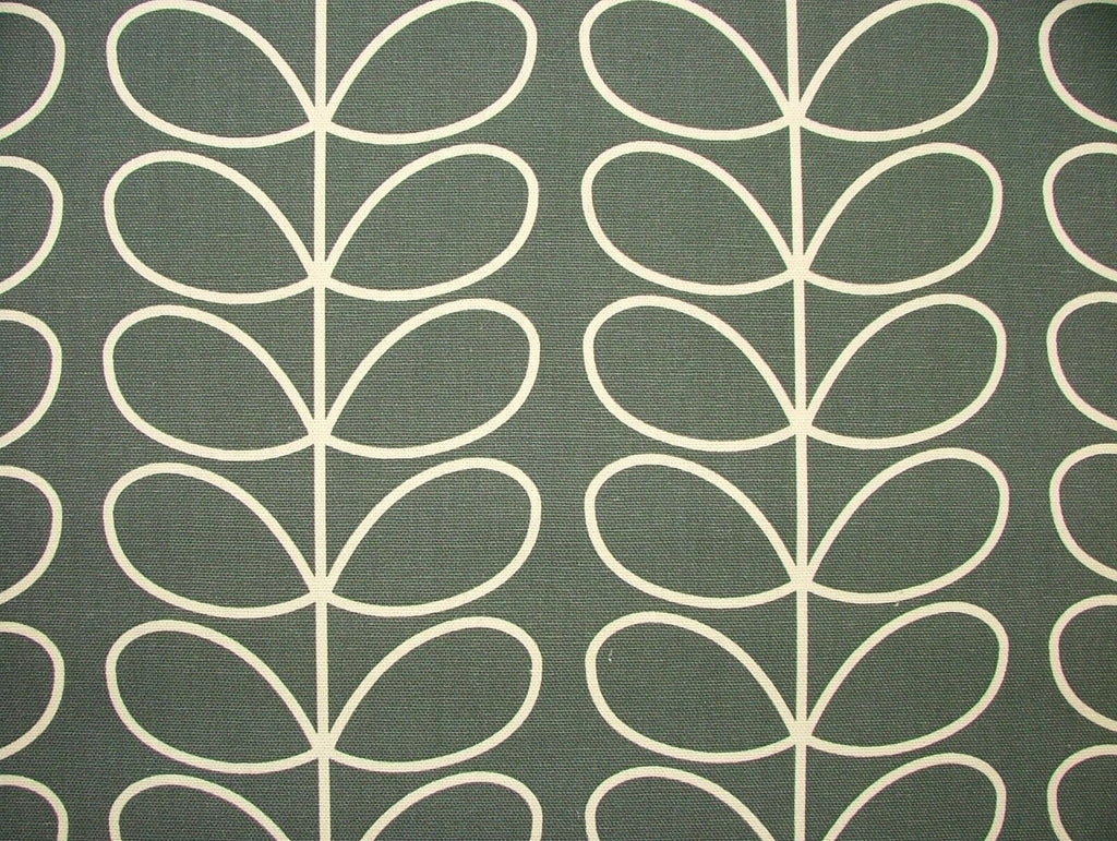 Designer Orla Kiely Linear Stem Cool Grey Cotton Curtain Upholstery Craft Fabric