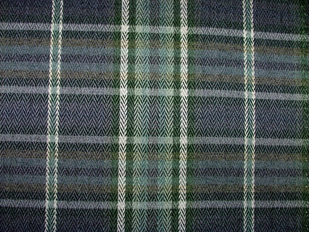 3 Metres Pitlochry Indigo Blue Tartan Flame Retardant Fabric Upholstery Cushion