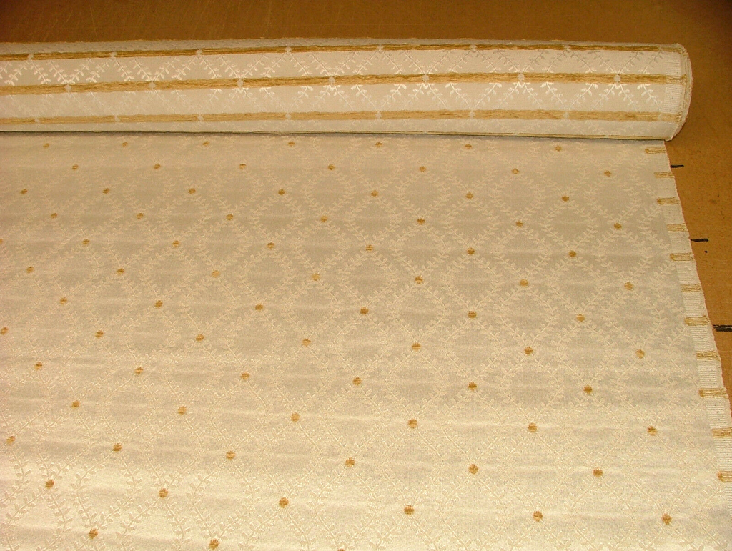 iLiv Woven Jacquard Fabric 3.6 Metres Tallis Ivory Cushion Curtain Upholstery3