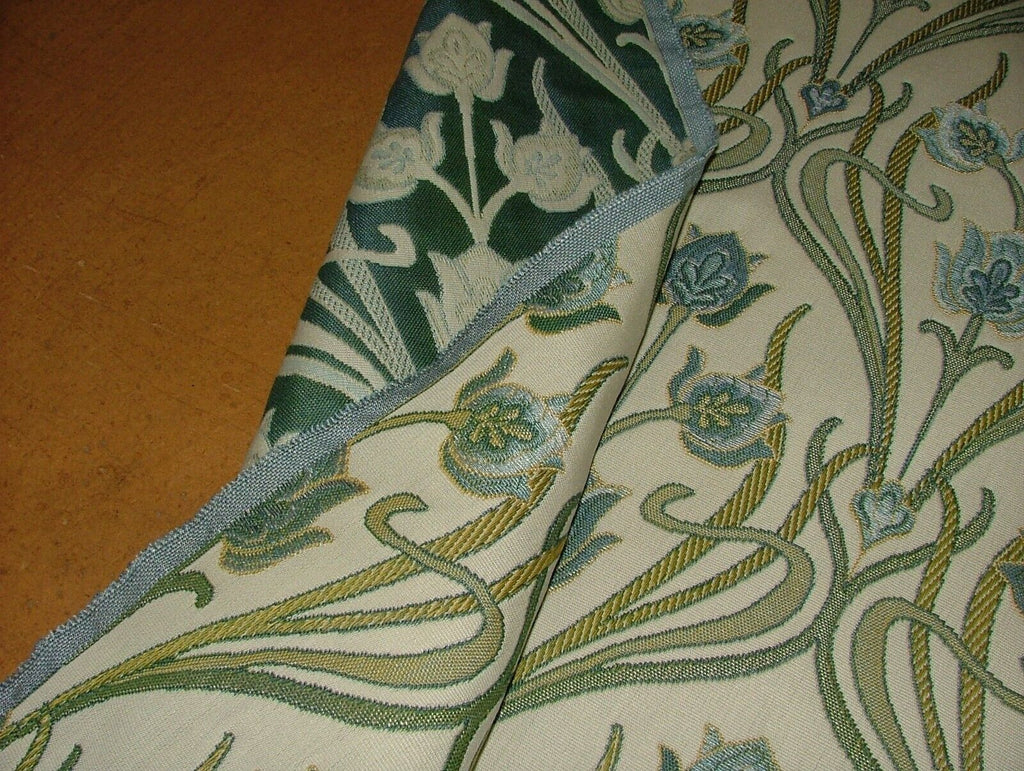 Art Nouveau Pugin Duckegg Woven Jacquard Curtain Upholstery Cushion Blind Fabric