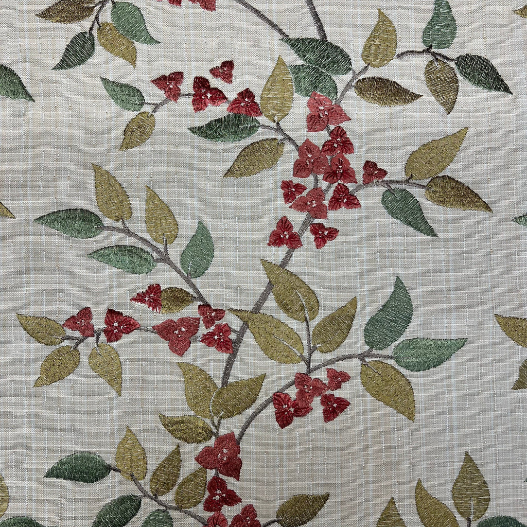 2,9M iLiv Bougainvillier Paprika Tissu Floral Brodé Rideau Rembourrage3