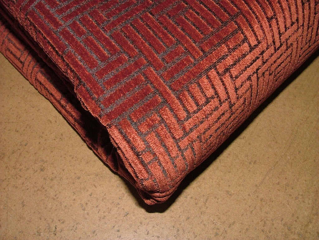 2.8 Metre Urban Rust Flame Retardant Chenille Fabric Upholstery Cushion Use