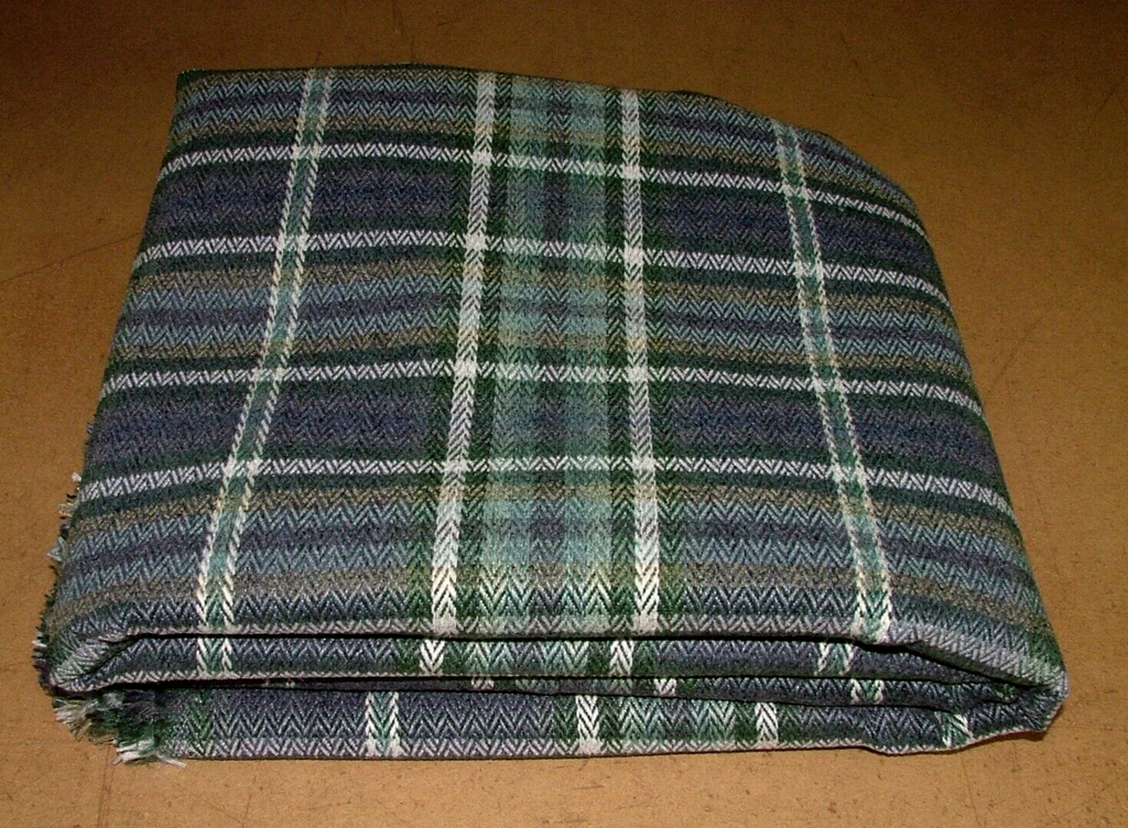 3 Metres Pitlochry Indigo Blue Tartan Flame Retardant Fabric Upholstery Cushion