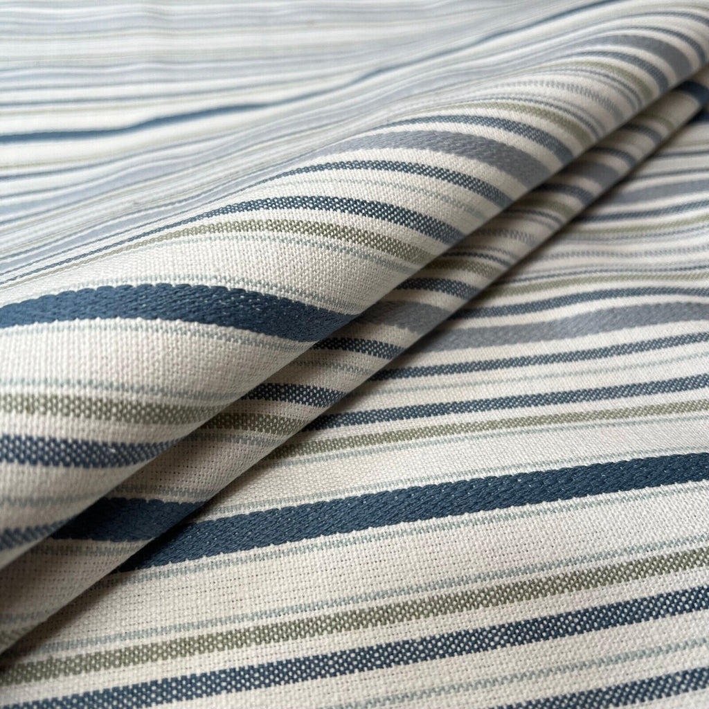 2.1 Metres iLiv Somerville Aqua Woven Stripe Curtain Upholstery Cushion Fabric