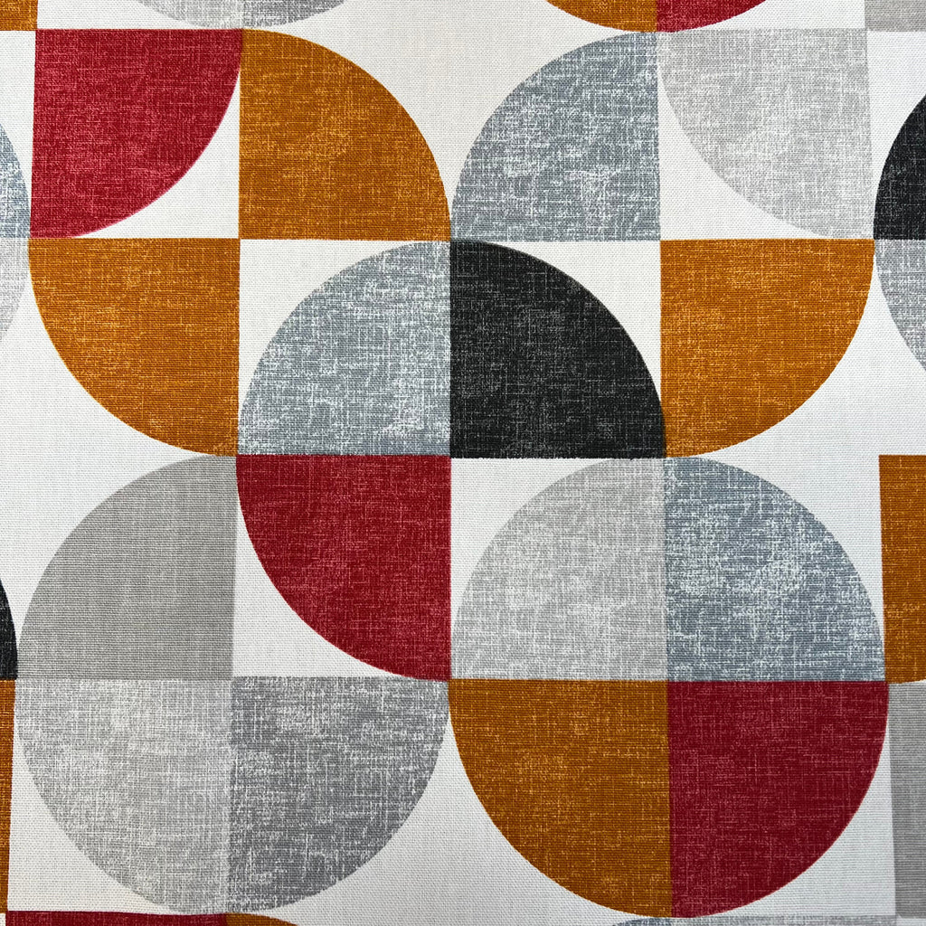 2 Metres iLiv Spiral Scarlet 100% Cotton Fabric Curtain Upholstery Cushion5