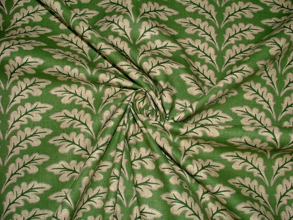 3.8 Metres Morris Leaf Forest Green Cotton Curtain Upholstery Cushion Fabric