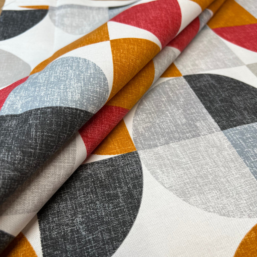 2 Metres iLiv Spiral Scarlet 100% Cotton Fabric Curtain Upholstery Cushion10