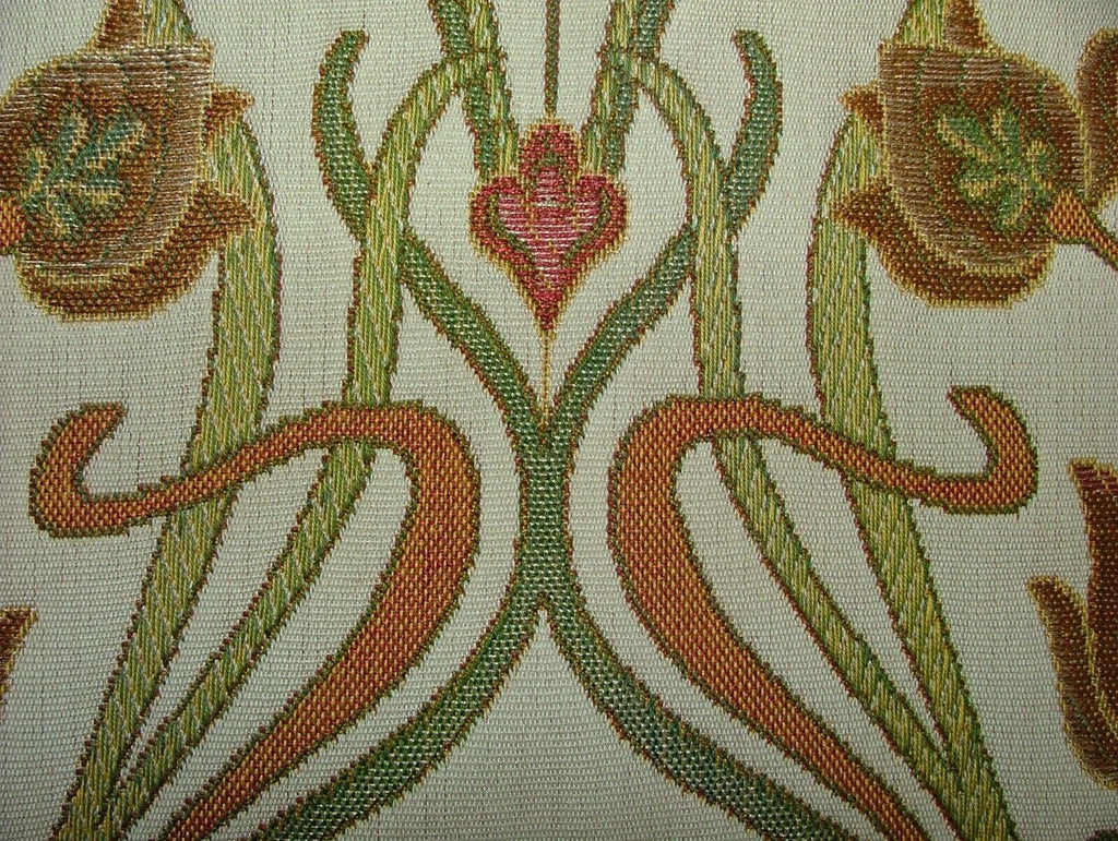 Art Nouveau Pugin Red Woven Jacquard Curtain Upholstery Cushion Blind Fabric