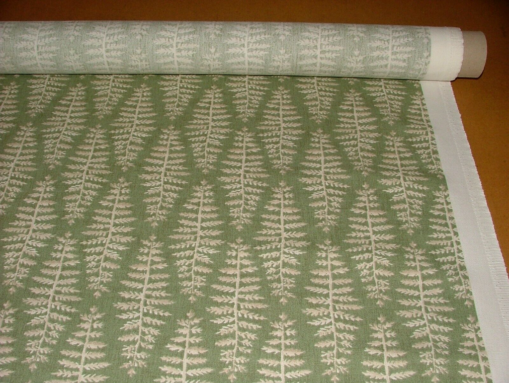 3.7 Metres iLiv Fernia Fern Green Woven Cotton Fabric Cushion Curtain Upholstery