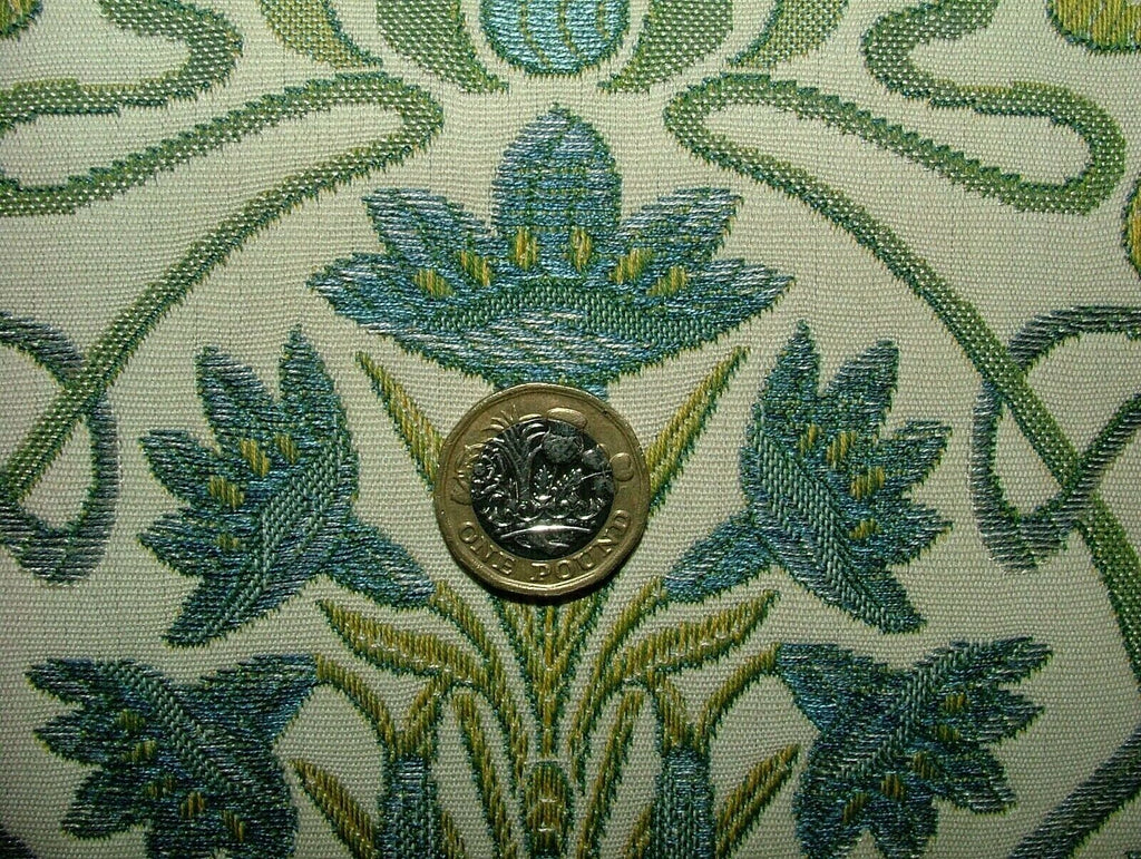 Art Nouveau Prussian Blue Thick Jacquard Curtain Upholstery Cushion Blind Fabric