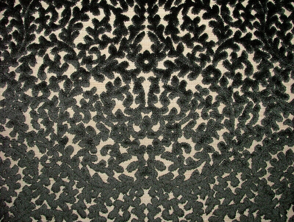 Indiene Ebony Black Extra Thick Velvet Fabric Curtain Upholstery Cushion Use