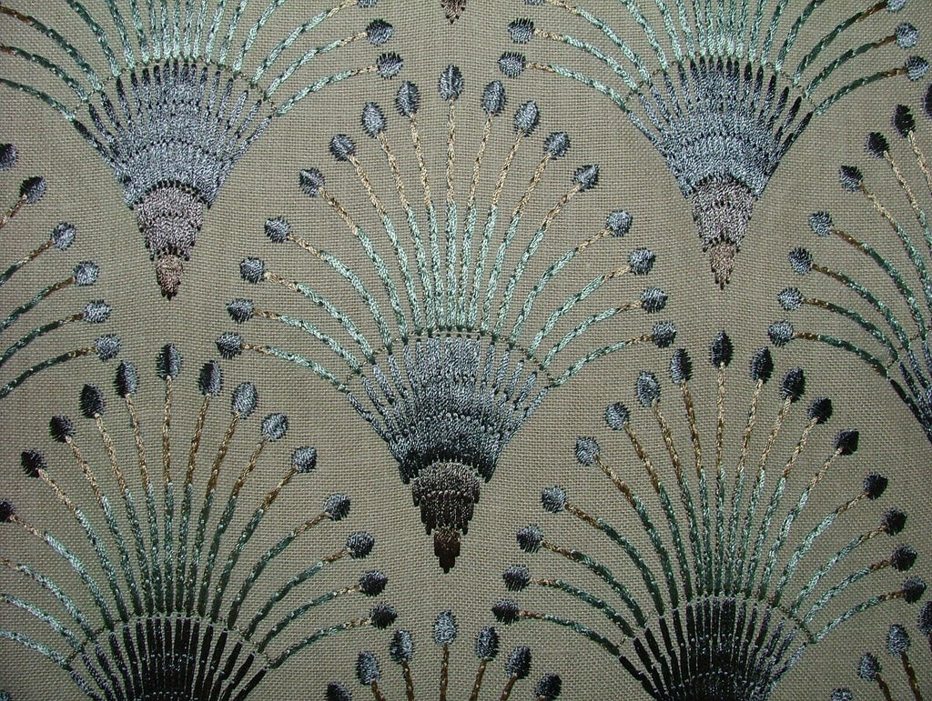 Embroidered Art Deco Fan Cloud Fabric Curtain Upholstery Cushion Soft Furnishing