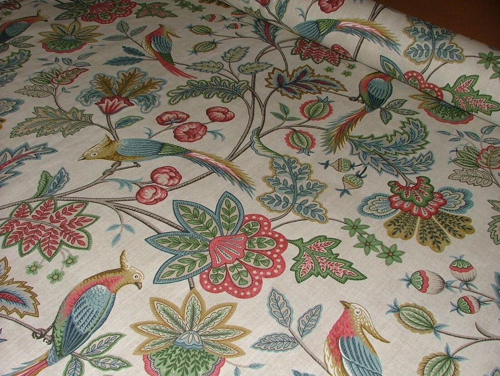 Chanterelle Chintz Ornate Bird Floral Cotton Curtain Upholstery Cushion Fabric