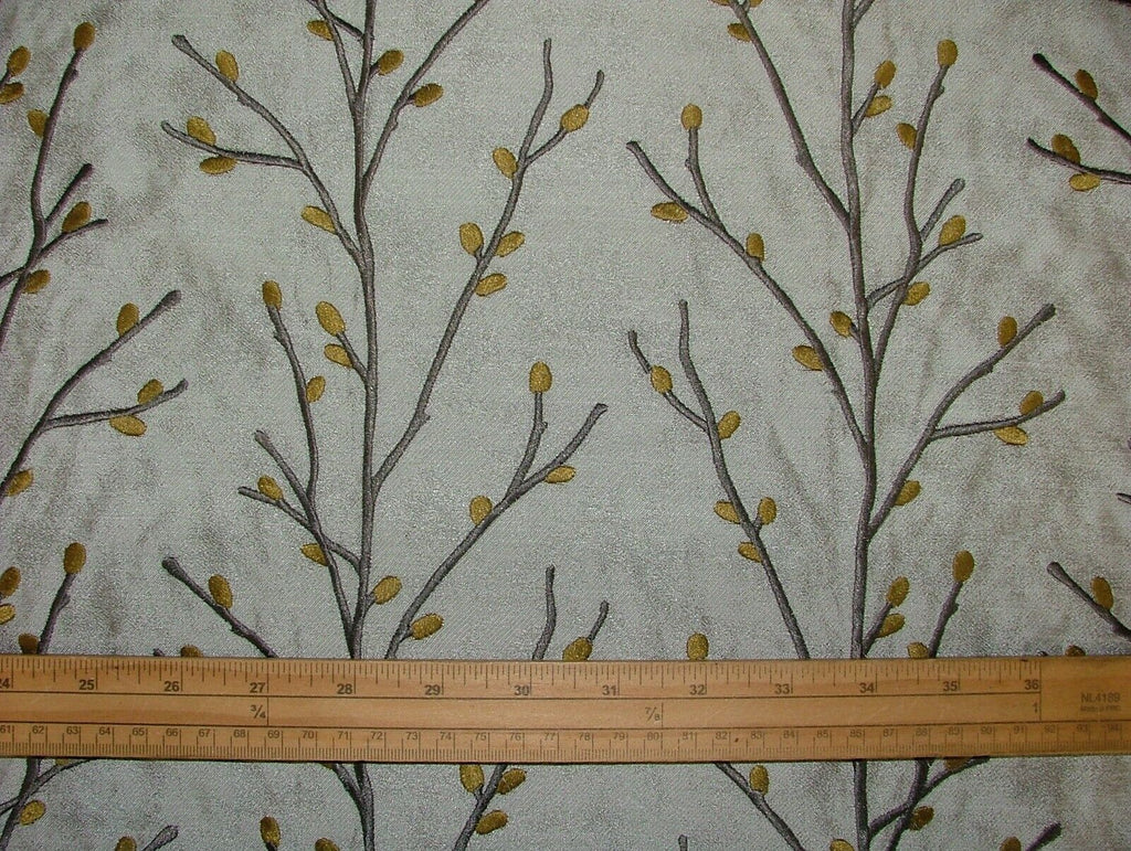 15 Metres Lovell Tree Grey And Dijon Jacquard Curtain Upholstery Cushion Fabric