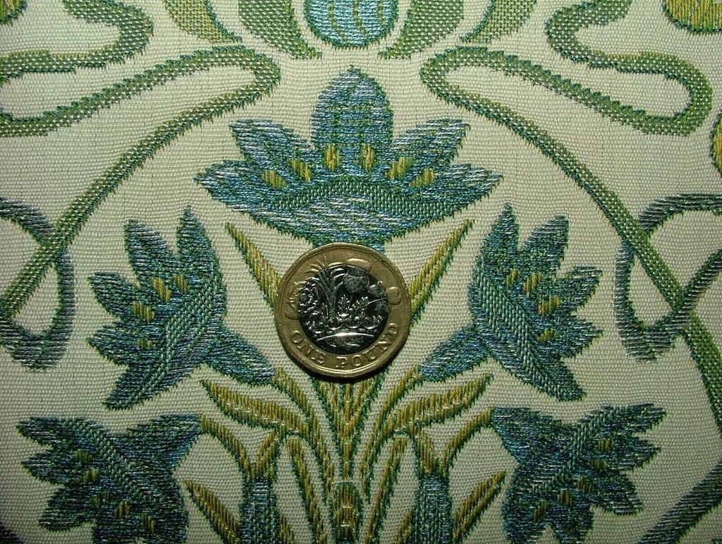 1.4 Metres Art Nouveau Tiffany Prussian Blue Jacquard Curtain Upholstery Cushion