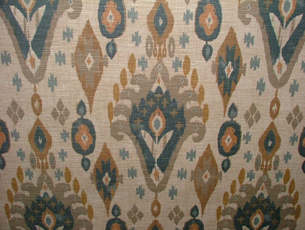 iLiv Boho Tan Ikat Linen Blend Cotton Curtain Upholstery Cushion Blind Fabric